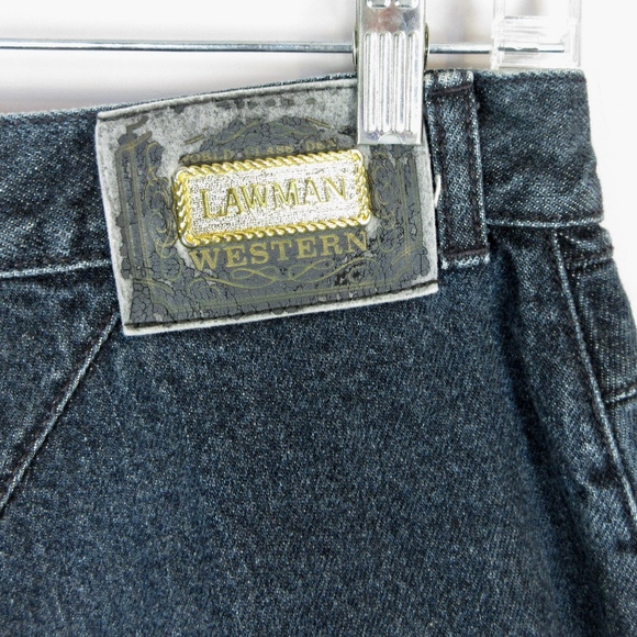 Vintage 1990's Lawman Western Jeans, Black Denim M - Picture 3 of 7